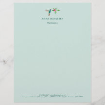 Custom Broad-schnabel Hummingbird Letterhead