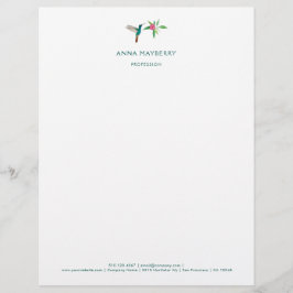 Custom Broad-schnabel Hummingbird Letterhead Briefbogen