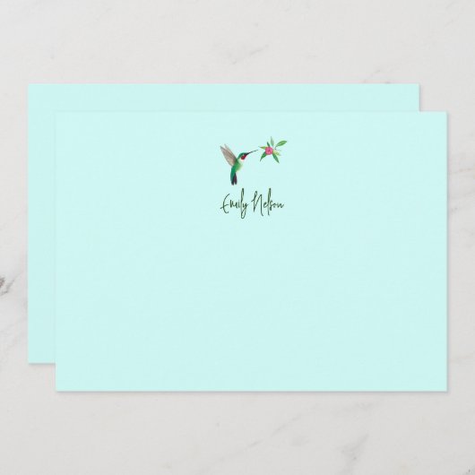Custom Broad-tails Hummingbird Note Card Mitteilungskarte (Vorne/Hinten)
