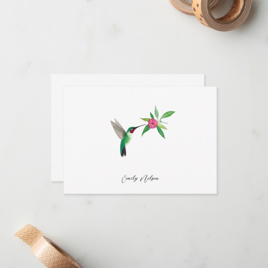 Custom Broad-tails Hummingbird Note Card Mitteilungskarte (Vorderseite/Rückseite Beispiel)