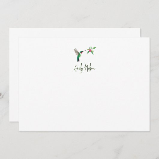 Custom Broad-tails Hummingbird Note Card Mitteilungskarte (Vorne/Hinten)