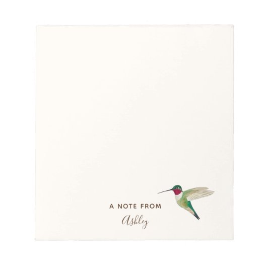 Custom Broad-tails Hummingbird Notepad Notizblock (Vorderseite)