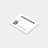 CUSTOM Broncos Stallion Mascot | Blau und Orange Post-it Klebezettel (angewinkelt)