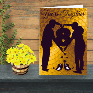 Custom Bronze 8. Wedding Anniversary Card Couple Karte