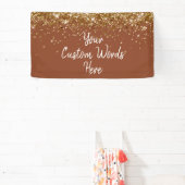 Custom Brown and Gold Birthday Party Photo Booth Banner (InSitu)