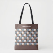 Custom Brown Beige Grau Blue Retro Art Muster Tasche (Vorderseite)