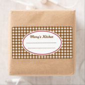 Custom Brown Gingham Kitchen Labels (Insitu)
