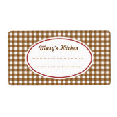 Custom Brown Gingham Kitchen Labels (Vorne)