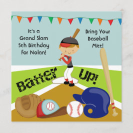 Custom Brown Hair Boy Baseball Geburtstagseinladun Einladung