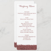 Custom Brown Marsala und White Wedding Menü Menükarte (Vorne/Hinten)