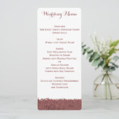 Custom Brown Marsala und White Wedding Menü Menükarte (Stehend Vorderseite)