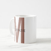 Custom Brown Monogram Mug Gift for Aunts & Women Kaffeetasse (Vorderseite Links)
