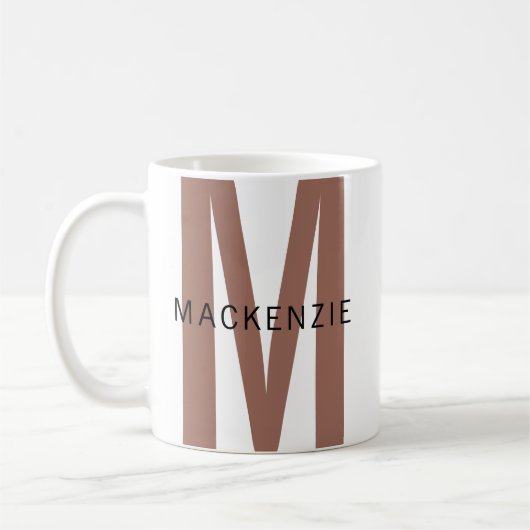 Custom Brown Monogram Mug Gift for Aunts & Women Kaffeetasse (Links)