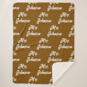 Custom Brown Mr & Mrs Blanket for Newlyweds Gift Sherpadecke (Vorderseite)