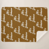 Custom Brown Mr & Mrs Blanket for Newlyweds Gift Sherpadecke (Vorderseite (Horizontal))
