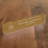 Custom Brown Name Plate for Professionals Namensplakette (Seite)