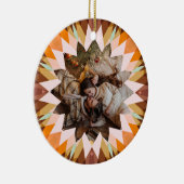 Custom Brown Orange Christmas Star Photo Gift Tree Keramik Ornament (Rechts)