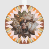 Custom Brown Orange Christmas Star Photo Gift Tree Ornament (Rückseite)