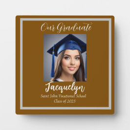 Custom Brown "Our Graduate" FOTO Fotoplatte