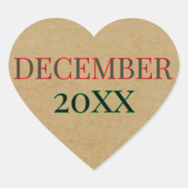 CUSTOM BROWN PAPER HEART STICKER