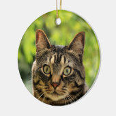 Custom Brown Tabby Cat Foto Keramik Ornament (Links)