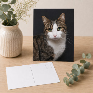Custom Brown Tabby Cat Single Pet Foto Postkarte
