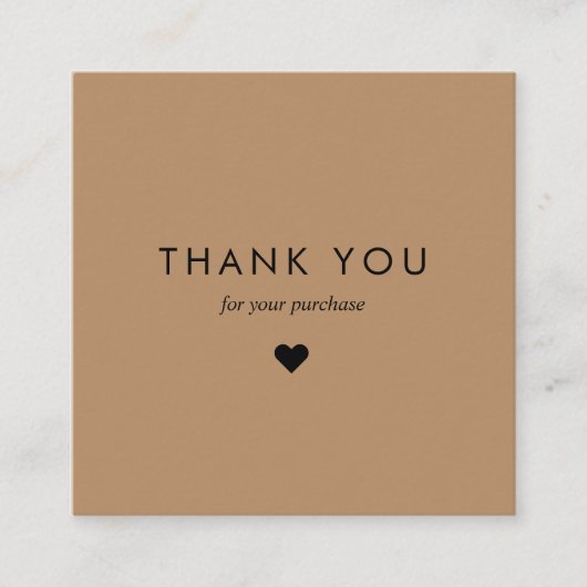 Custom Brown Typografy Business QR Code Vielen Dan Rabattkarte (Vorderseite)