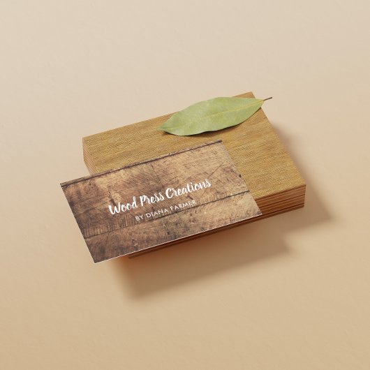 Custom Brown Vintag Wood Business Card Visitenkarte