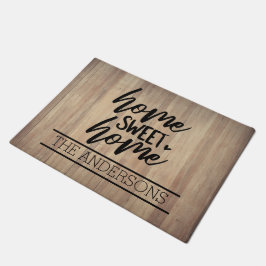Custom Brown Wood Look | Zuhause Sweet Zuhause Fußmatte