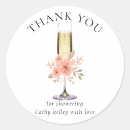 Custom Brunch und Bubbly Brautparty Vielen Dank Runder Aufkleber