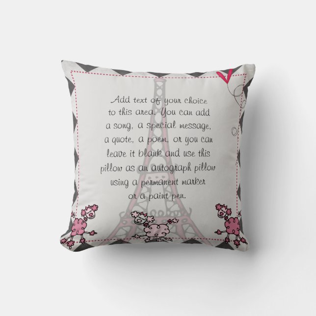 Custom Brünett Paris Diva Pillow Kissen (Vorderseite)