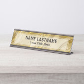 Custom Brushed Gold Office | Professional Modern Schreibtischnamensplakette (Vorderseite )