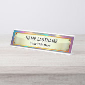 Custom Brushed Gold | Professional Modern Schreibtischnamensplakette (Vorderseite )