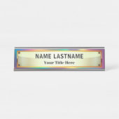 Custom Brushed Gold | Professional Modern Schreibtischnamensplakette (Vorderseite )