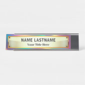 Custom Brushed Gold | Professional Modern Schreibtischnamensplakette (Vorderseite )