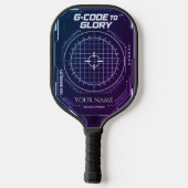 Custom Brushed Steel Precision Tech Pickleball Pad Schläger (Rückseite)