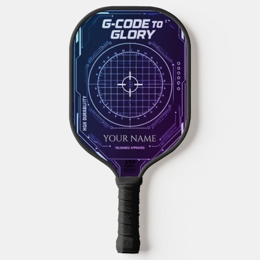 Custom Brushed Steel Precision Tech Pickleball Pad Schläger (Rückseite)