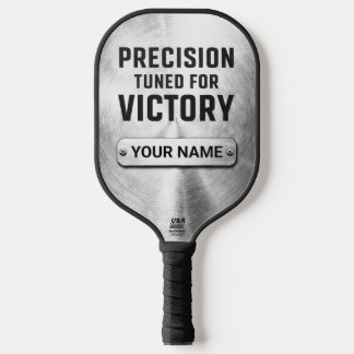 Custom Brushed Steel Precision Tech Pickleball Pad Schläger
