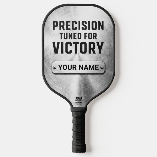 Custom Brushed Steel Precision Tech Pickleball Pad Schläger (Vorderseite)