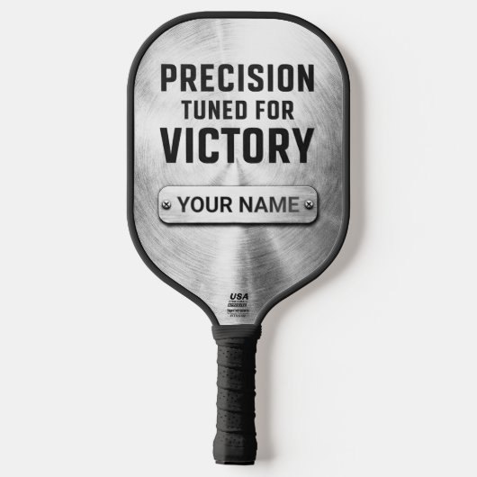 Custom Brushed Steel Precision Tech Pickleball Pad Schläger (Rückseite)