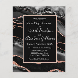 Custom Budget Black Agate Hochzeitseinladungen