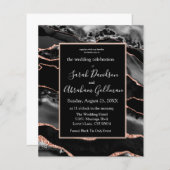 Custom Budget Black Agate Hochzeitseinladungen (Vorne/Hinten)
