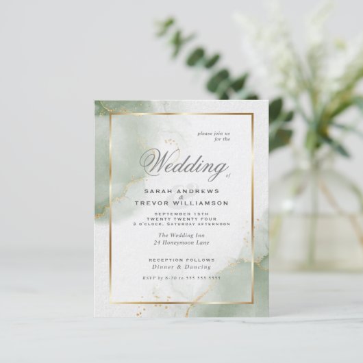 Custom - Budget Wedding Gold Mute Sage (Stehend Vorderseite)