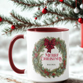 Custom Buffalo Kariert Bauernhaus Weihnachtskranz Tasse