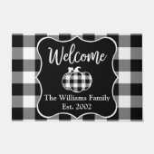 Custom Buffalo Kariert Black & White Herbst Willko Fußmatte (Vorderseite)