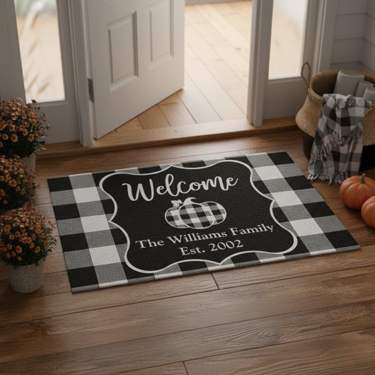 Custom Buffalo Kariert Black & White Herbst Willko Fußmatte