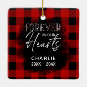 Custom Buffalo Kariert Foto Pet Memorial Keramikornament (Rückseite)