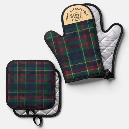 Custom Buffalo Kariert Kitchen Scottish Style Ofenhandschuh & Topflappen-Set (Vorderseite/Rückseite)