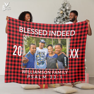 Custom Buffalo Karierte Familie Christlich Weihnac Fleecedecke