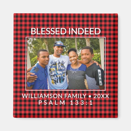 Custom Buffalo Karierte Familie Christlich Weihnac Magnet (Vorne)